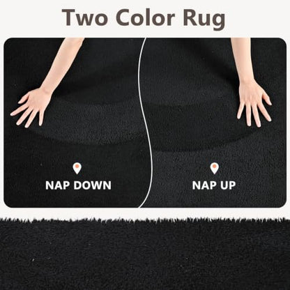 2x6 Black Solid Runner Rug Washable Non-Slip for Kitchen Hallway Bathroom - color: 08 Black Solid, size: 2' x 6' (Runner)