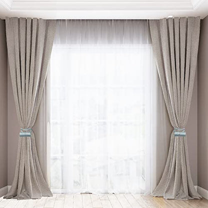 18 Inch Strong Magnetic Curtain Tiebacks, Curtain Holdbacks Modern Upgrade Strong 2021 New Twisted Style Decorative Drapery Rope Tie Backs(2 Pack Grey Blue) - color: Grey Blue