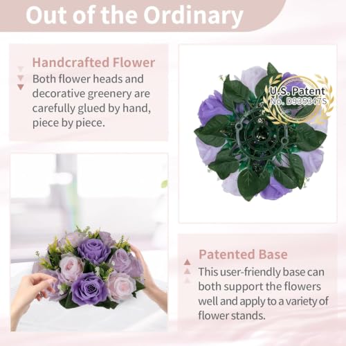 NUPTIO Artificial Flower Ball Centerpieces: Lilac & Purple & Pink Rose - color: Deep Purple & Light Purple & Light Pink, size: 2 Pcs