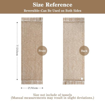 Collive Boho Kitchen Runner Rug, 2' x 7' Washable Modern Bathroom Mats - color: Tan/Cream, size: 2' x 7' (Rectangular)
