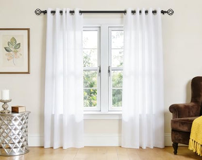 USFOOK Curtain Rods for Windows 48 to 84, Black Adjustable Drapery Rod - color: Black, size: 48-84"