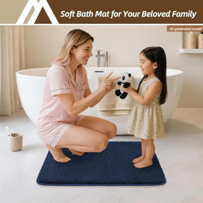 COSY HOMEER Extra Thick Bath Rugs for Bathroom Non Slip Bath Mat 24x36 Navy - color: Navy, size: 2' X 3' (Rectangular)