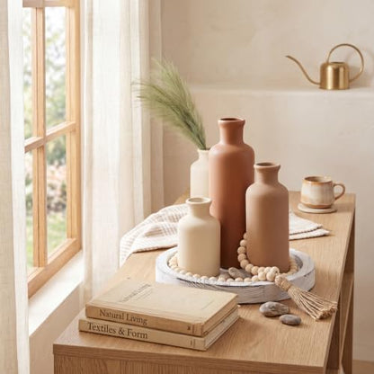 5 Pcs Coffee Table Decor Set, Brown - color: Brown