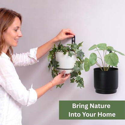 Self-Watering Wall Planters for Indoor Outdoor Plants (5.9 inch) - color: White