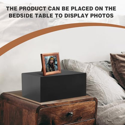Chunful Black Acrylic Display Box Riser, 12"L X 7.75"W X 6"H Pedestal Stand - size: 12" L X 7.75" W X 6" H