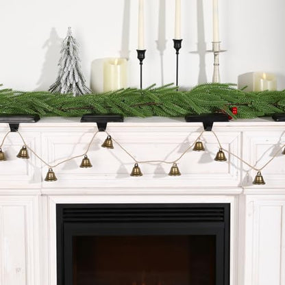 Christmas Decorations-Rustic Bells Garland for Xmas Tree Mantel Window Fireplace Home Wall Decor