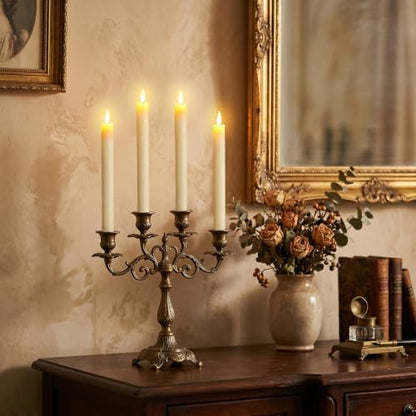 GenSwin Flameless Taper Candles LED Battery Operated Remote Timer Ivory - color: Ivory