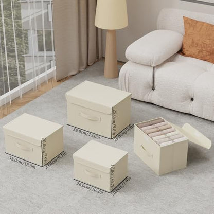 Cloth Storage Baskets with Handles,Beige 10.2x7.9x6.7in,5 Pack - color: Beige, size: 10.2x7.9x6.7in(5-pack)