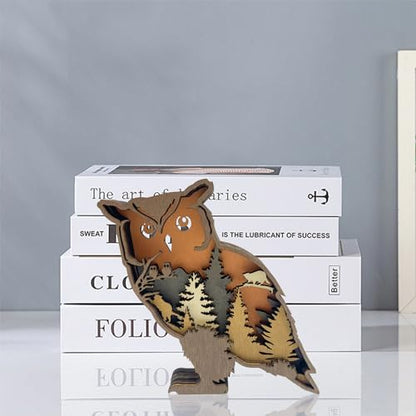 Laozai Cabin Decor Wooden Owl Wall Art - color: Owl