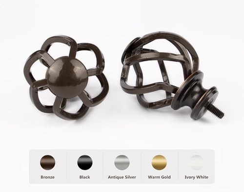KAMANINA 1 Inch Bronze Curtain Rod 36 to 72 Inch, Long Single Drapery Rods - color: Bronze, size: 36-72"