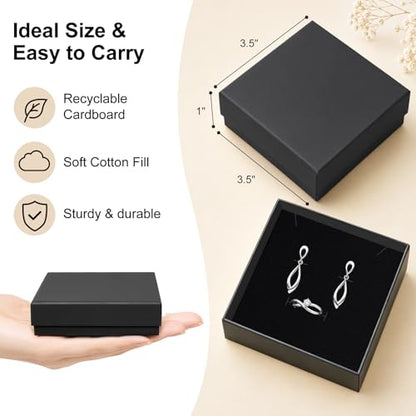 Jewelry Gift Boxes, 80 Pack 3.5x3.5x1 Inch, Black - color: Black, size: 3.5x3.5x1 Inch (Pack of 80)
