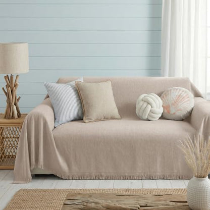 Chenille Couch Cover for Dogs Washable Boho Throw Blanket Washable - color: 01 Khaki, size: 71"×102"