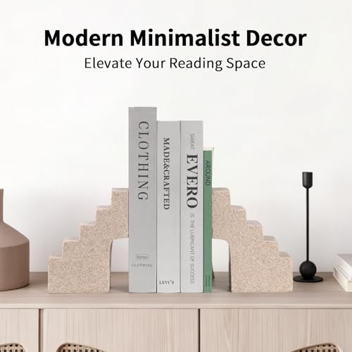 Decorative Book Ends for Heavy Book - Anti-Slip,for Any Bookshelf