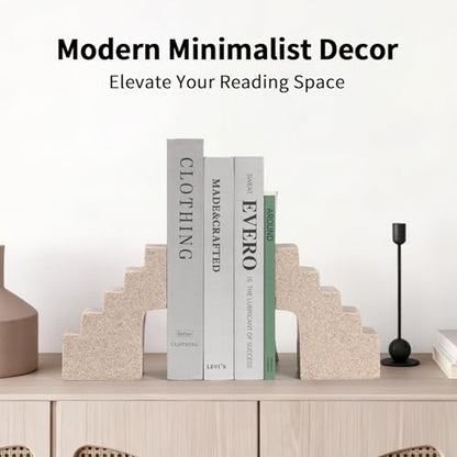 Decorative Book Ends for Heavy Book - Anti-Slip,for Any Bookshelf