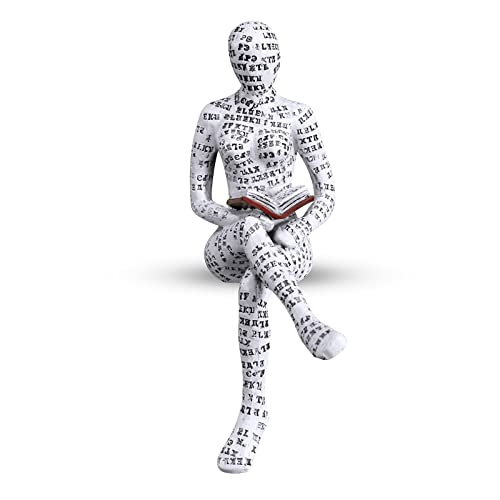 Reading Lady Statue, Lady Statue Decorative Female Figurine Thinker Statue Aesthetic Sculpture Room Decor, Bookshelf Desk Home Living Room Bedroom Decor Modern Abstract Decor (C) - style: C
