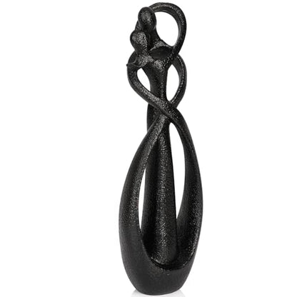Trycooling Kissing Lovers Statue Abstract Sculpture, Black, Large - color: Black, size: Large
