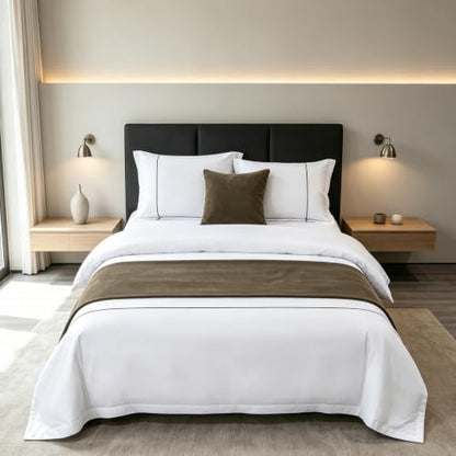 Taupe Double Layer Reversible Bed Runner for Bedroom - 102 x 18 In,1 Piece - color: Brown, size: 102'' x 18'' (1 Piece)