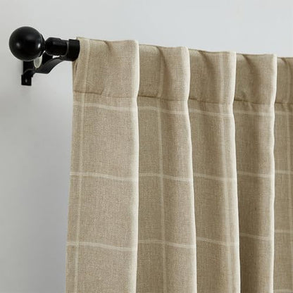 Threadmade Sawyer Window Panel, Sand - 52" W x 84" L - color: Sand, size: 52"W x 84"L (Pack of 1)