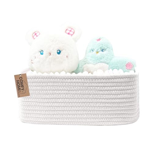 COMFY-HOMI 11.5"x7.5"x4.7" Storage Baskets for Organizing | Cotton Rope Woven Basket | Toy Storage Bin Box | Basket for Shelves, Closet Organizer Bin, Decorative Closet Shelf, 1 Pack - color: All White, size: 11.5"x7.5"x4.7"