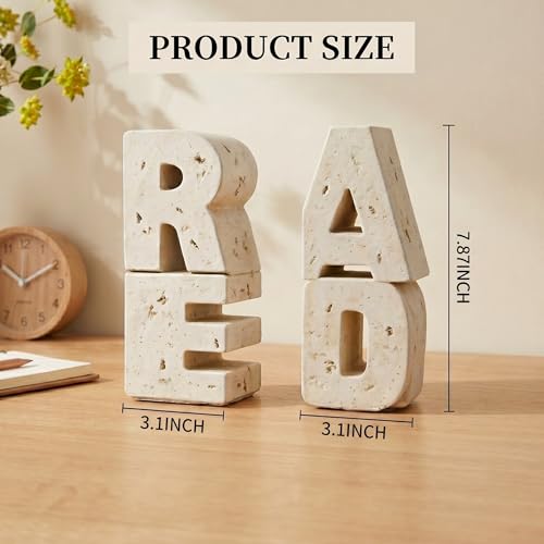 Book Ends Decorative with Read Design Resin Bookends for Heavy Books Book Holders for Shelves Book Stoppers with Non-Slip Pads Unique Read Sign Beige Bookend Gift for Book Lovers