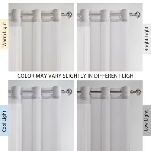 DWCN Grey Ombre Sheer Curtains 96 Inches Long for Living Room 2 Panels Set - color: Grey, size: 52"W x 96"L (Pack of 2)