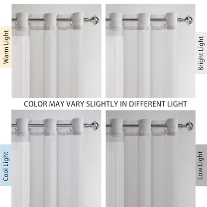DWCN Grey Ombre Sheer Curtains 84 Inches Long for Living Room 2 Panels Set - color: Grey, size: 42"W x 84"L (Pack of 2)