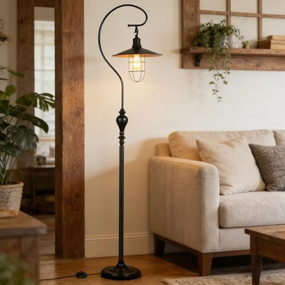 Farmhouse Floor Lamp for Living Room, Floor Lamp with Foot Switch