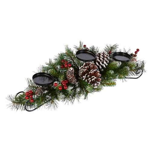 National Tree Company 30in Unlit Frosted Berry Christmas Centerpiece