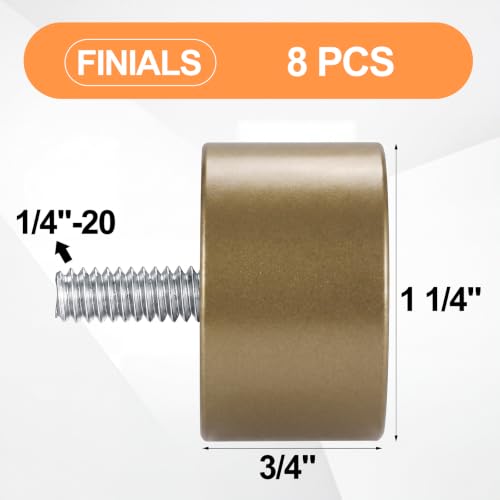LEIFIDE 4 Pack Curtain Rod Finials Curtain Rod End Cap Finials for Curtains Rods of 7/8 and 1 Inch Diameter (Gold) - color: Gold