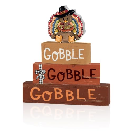Smile Thanksgiving Wooden Block Decor - style: Gobble