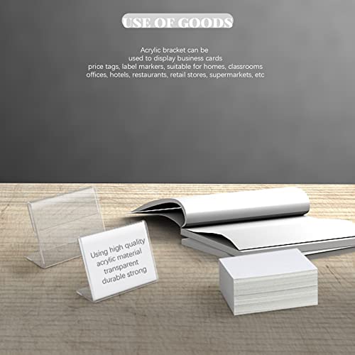 40 Pack Mini Clear Acrylic L-Sign Holders, 3.5 x 2.4 Inch
