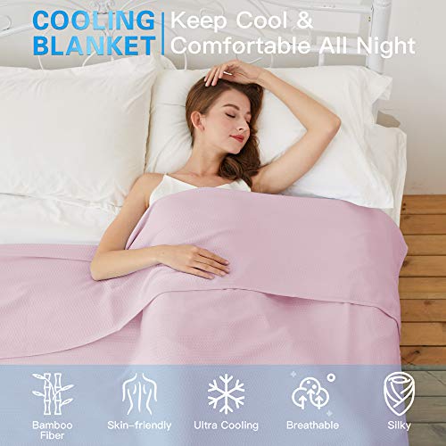AmyHomie Cooling Blanket 59"x79", 100% Rayon Derived from Bamboo - color: Light Purple, size: 59" x 79"