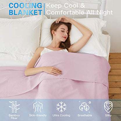 AmyHomie Cooling Blanket 59"x79", 100% Rayon Derived from Bamboo - color: Light Purple, size: 59" x 79"
