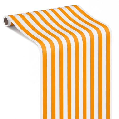 AmazingSpark Striped Table Runner Roll,Orange,50' Long X 16" Wide - color: Orange, size: 50' Long X 16" Wide