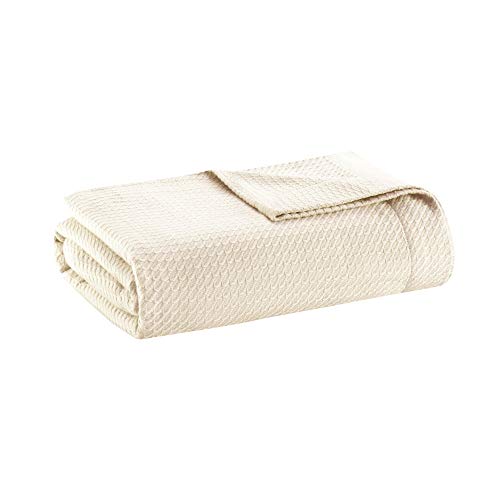 Madison Park 100% Egyptian Cotton Summer Blanket Full Queen Size Ivory - color: Cream, size: Full/Queen