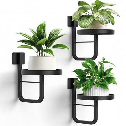 3 Pack Wall Plant Holder for Hanging Planters Indoor Outdoor Black - color: Black-3Pcs20cm