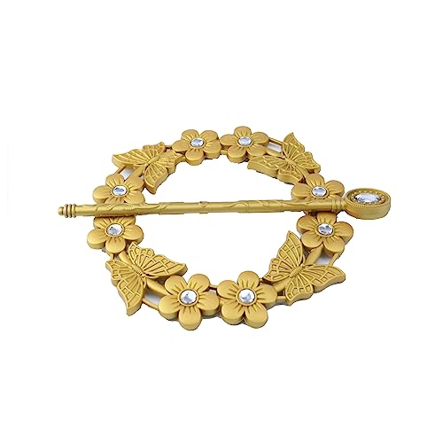 2pcs Gold Curtain Tieback, Round Drapery Holdback, Flower Butterfly - style: Gold Butterfly