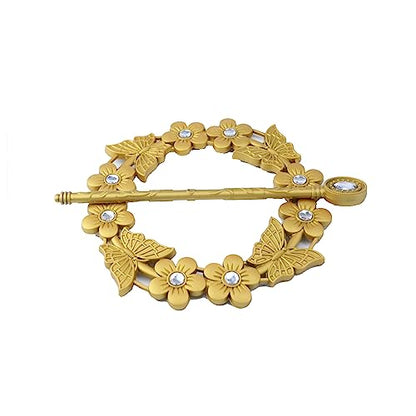 2pcs Gold Curtain Tieback, Round Drapery Holdback, Flower Butterfly - style: Gold Butterfly