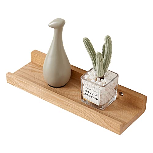HOMWOO Floating Shelves Walnut Natural Wood Wall Shelves Small Picture Ledge for Home, Living Room, Bedroom, Bathroom, Office, 12 Inches - size: 12 inches