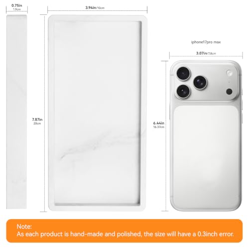 Silicone Bathroom Vanity Tray for Countertop, 7.7" x 3.9" Waterproof Sink Tray Organizer for Soap Dispenser, Perfume, Jewelry, Sponge & Bathroom Accessories, Small Countertop Tray，Gravel White
