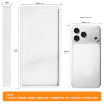 Silicone Bathroom Vanity Tray for Countertop, 7.7" x 3.9" Waterproof Sink Tray Organizer for Soap Dispenser, Perfume, Jewelry, Sponge & Bathroom Accessories, Small Countertop Tray，Gravel White