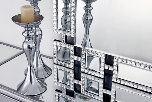 Large 47"x24" Decorative Mirror with Crystal