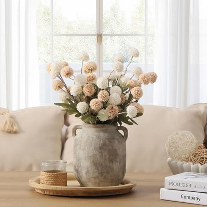 Vanselia Ceramic Flower Vase Home Table Decor Living Room Farmhouse 7.6 in - color: 7.6" Retro
