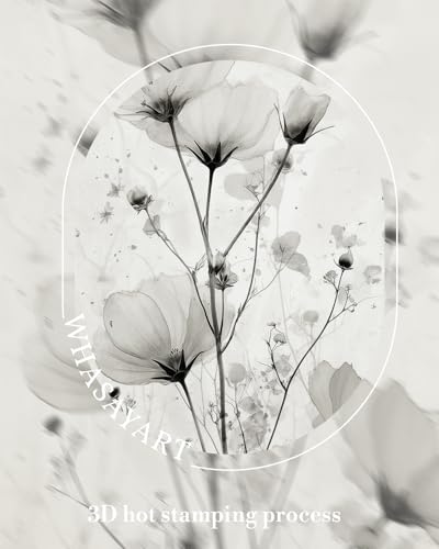 WHASAYART Large Framed Floral Wall Art Botanical Canvas Wall Decro 24x36in - color: Ink Flowers, size: 36"L x 24"W