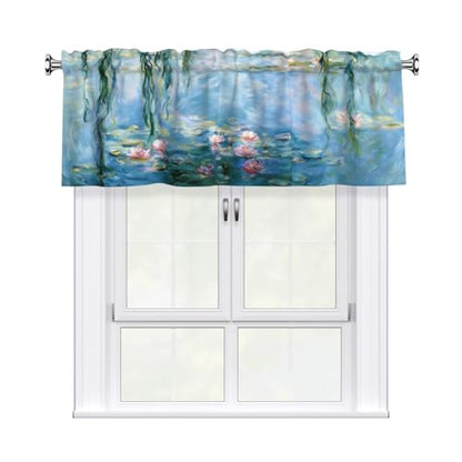 Flowers Curtain Valance 54x18 Inches Window Treatment Rod Pocket Valance for Kitchen Bathroom Bedroom - color: Flowers