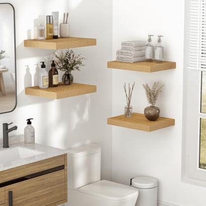 Vivelove 10 Inch Deep Floating Shelves for Wall 48” Set of 2, Oak - color: Oak, size: 47.2”wx10.2”dx1.5”h