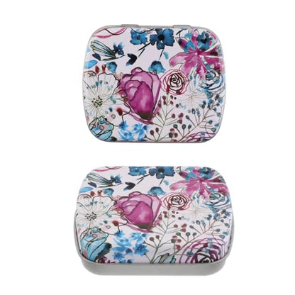 4pcs Purple Rose Empty Hinged Tin Box Metal Tin Storage Box - color: Purple Rose