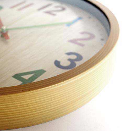 Wall Clock, 12 Inch Easy to Read Silent Non-Ticking Colorful Battery Operated Clock,for Bedroom,Living Room,Kitchen,Office,School Classroom (Yellow) - color: Yellow