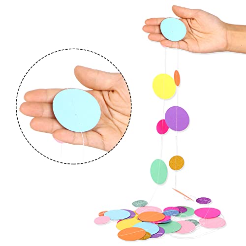 Outus 5 Pieces Dot Garland Banner Hanging, Rainbow - color: Rainbow