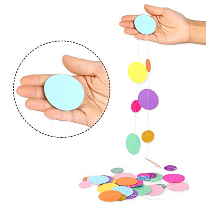 Outus 5 Pieces Dot Garland Banner Hanging, Rainbow - color: Rainbow